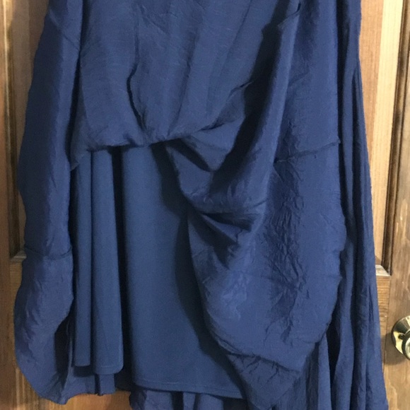NWOT navy flowy midi skirt, lined - Picture 8 of 8